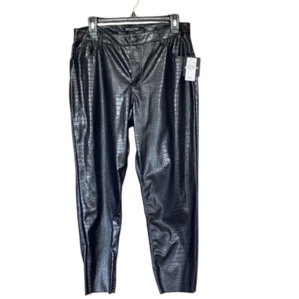 Baccini embossed black beauty pant faux crocodile animal print 12 - Picture 16 of 17